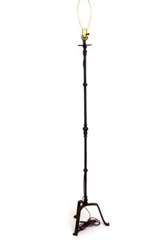Pair of Heavy Duty Wrought Iron Floor Lamps