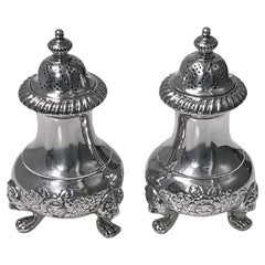 Pair of heavy English Sterling Silver Casters 