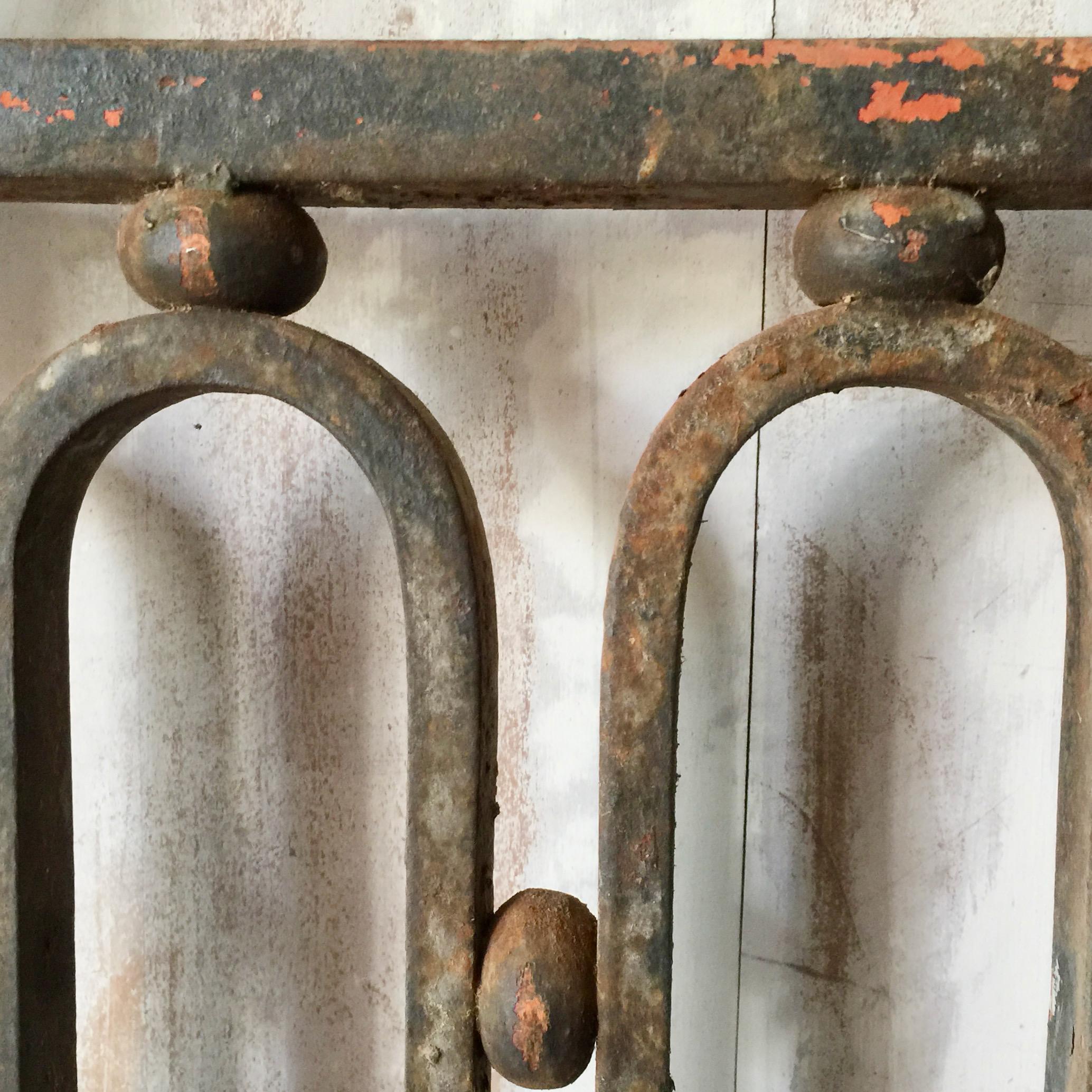 Wrought Iron Pair of Heavy French Antique Iron Gates