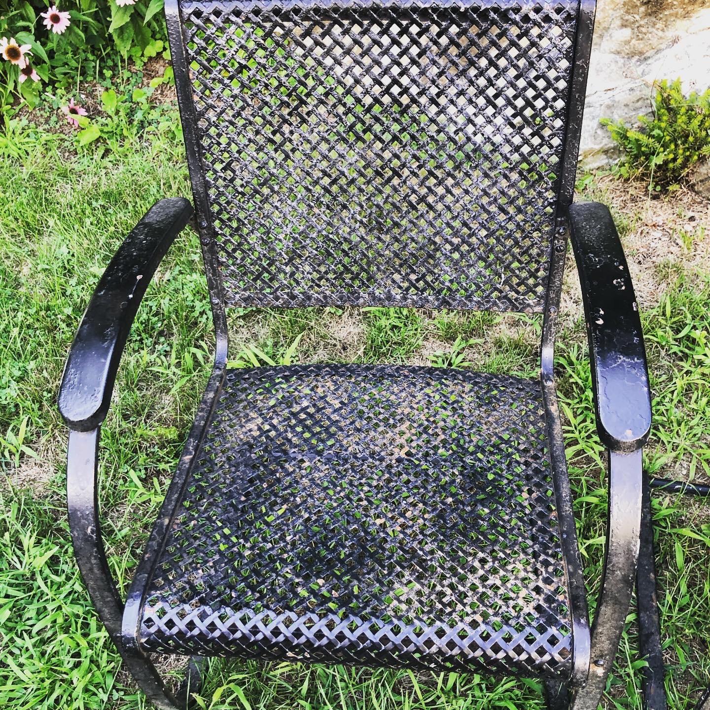 Pair of Heavy Iron Cantilever Garden Chairs from the 1930s 5