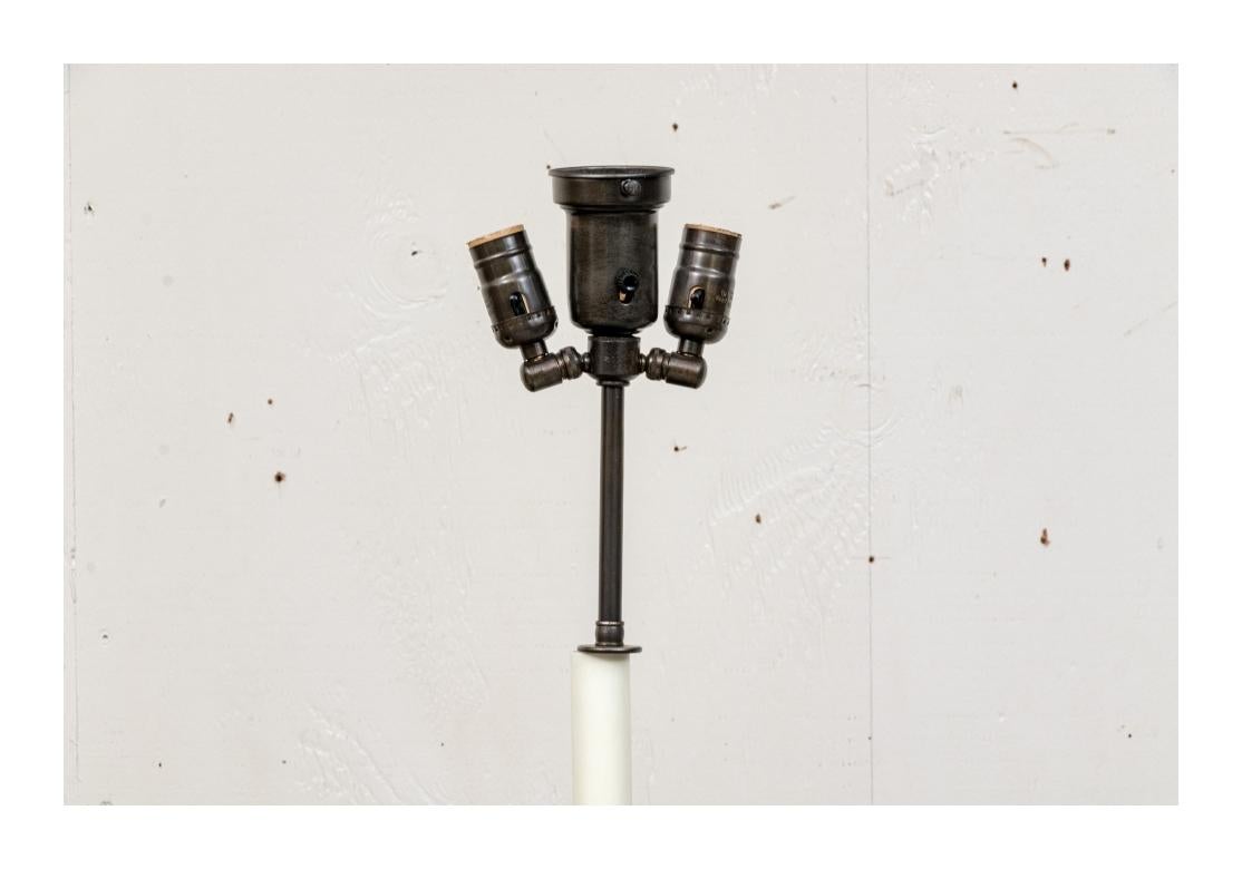 Pair Of Heavy Iron Industrial Style Floor Lamps For Sale 7