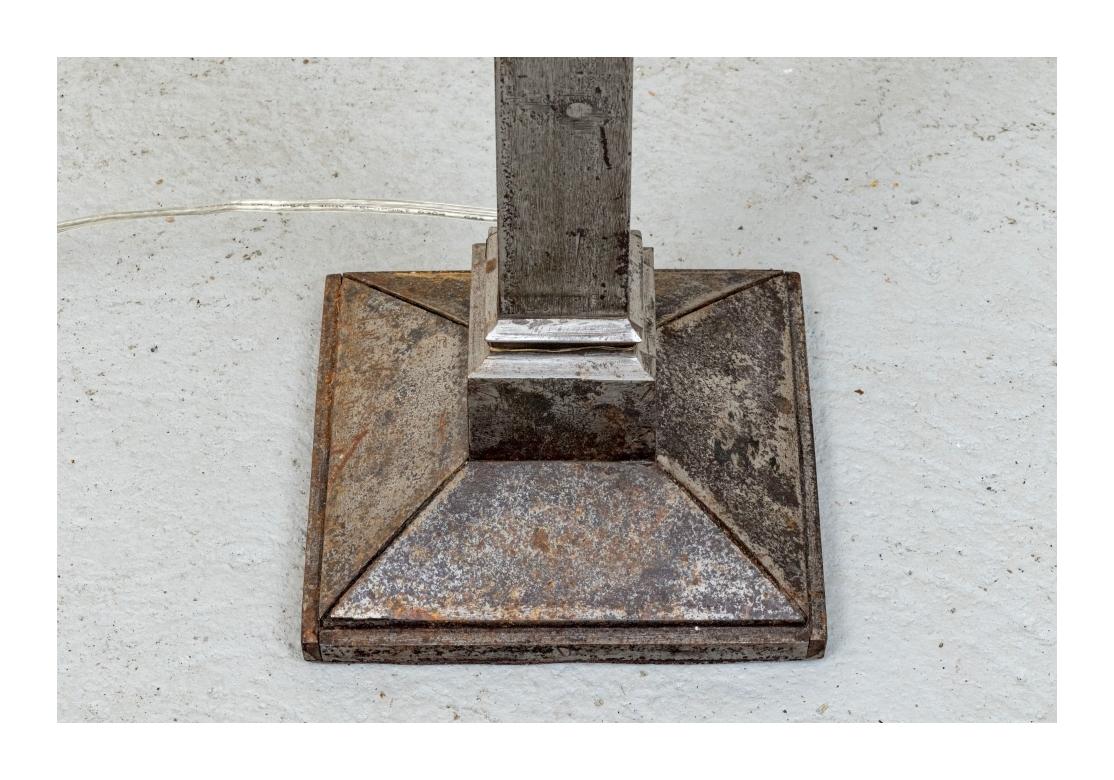 Pair Of Heavy Iron Industrial Style Floor Lamps For Sale 8