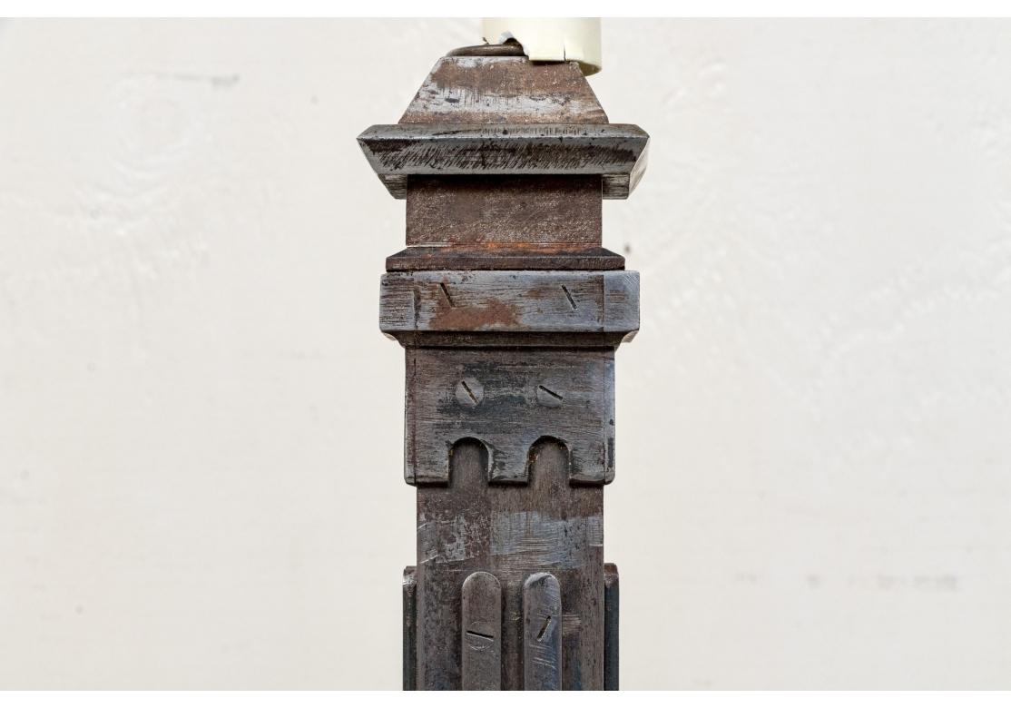 20th Century Pair Of Heavy Iron Industrial Style Floor Lamps For Sale