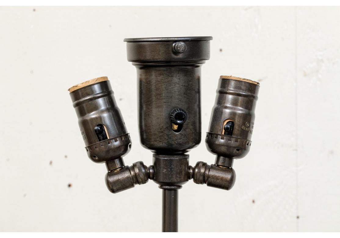 Pair Of Heavy Iron Industrial Style Floor Lamps For Sale 2