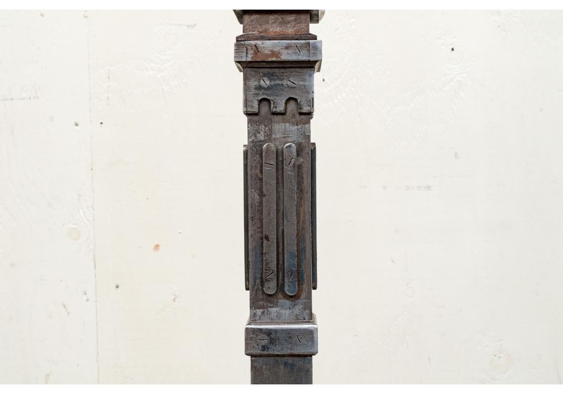 Pair Of Heavy Iron Industrial Style Floor Lamps For Sale 3