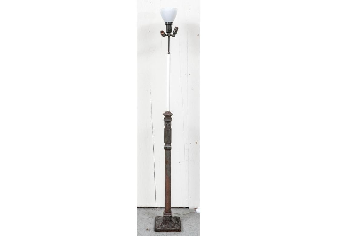 Pair Of Heavy Iron Industrial Style Floor Lamps For Sale 4