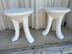 A Heavy Plaster Tri-Legged Side Table