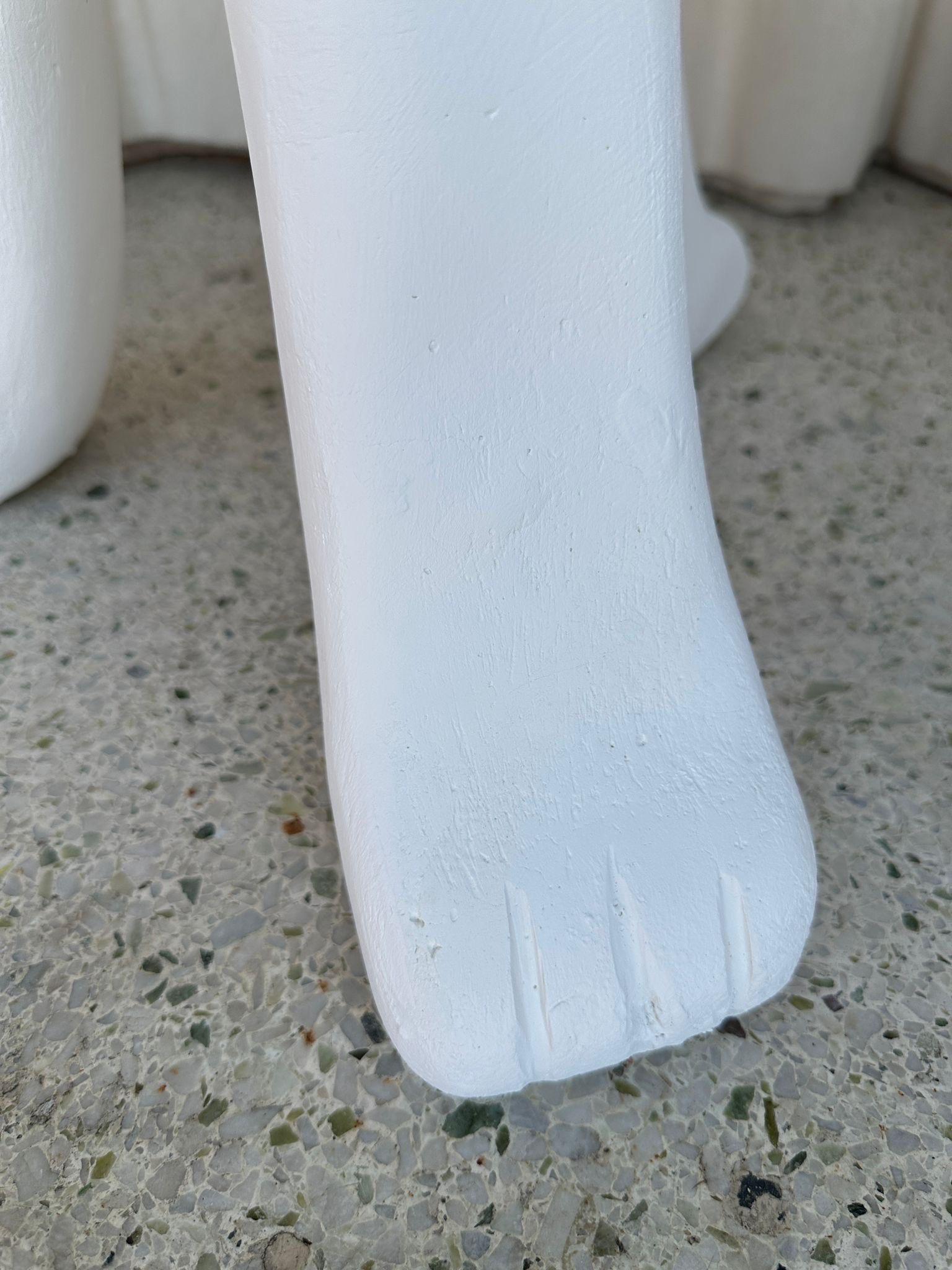 American Pair of Heavy Plaster Tri-Legged Side Tables For Sale