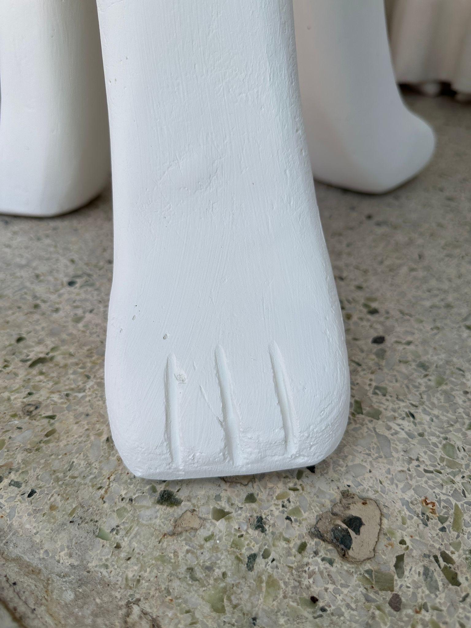 Pair of Heavy Plaster Tri-Legged Side Tables For Sale 3