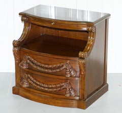 Pair of Heavy Solid Wood Side Table Bedside Table Drawers with Butlers Tray