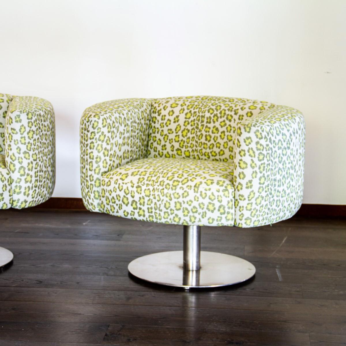 Pair of Heavy Steel Swivel Chairs by Carter In Good Condition In Donhead St Mary, Wiltshire