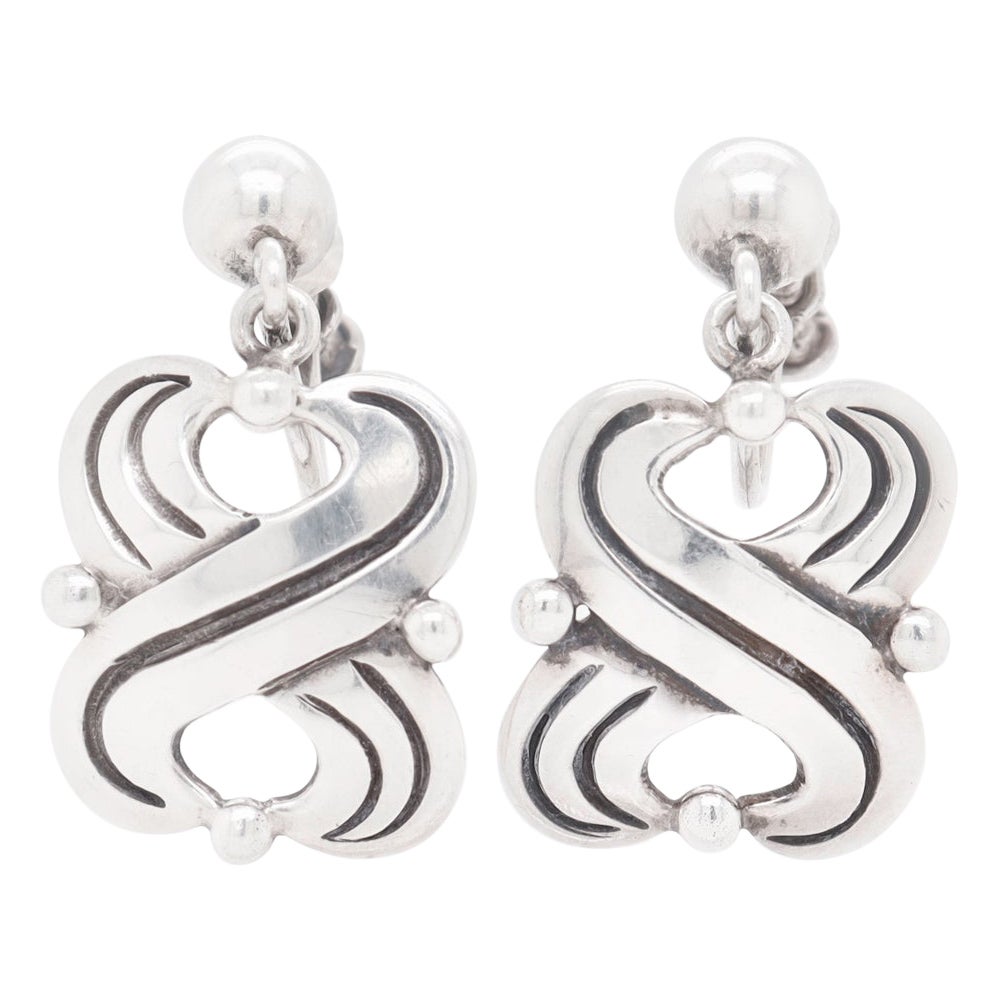 Paire de boucles d'oreilles à vis Hector Aguilar Taxco Mexican Sterling Silver