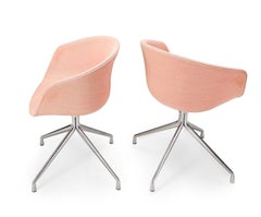 Pair of Hee Welling, HAY, 2x Swivel Chairs, Model AAC21, Rosé Wool Upholstering