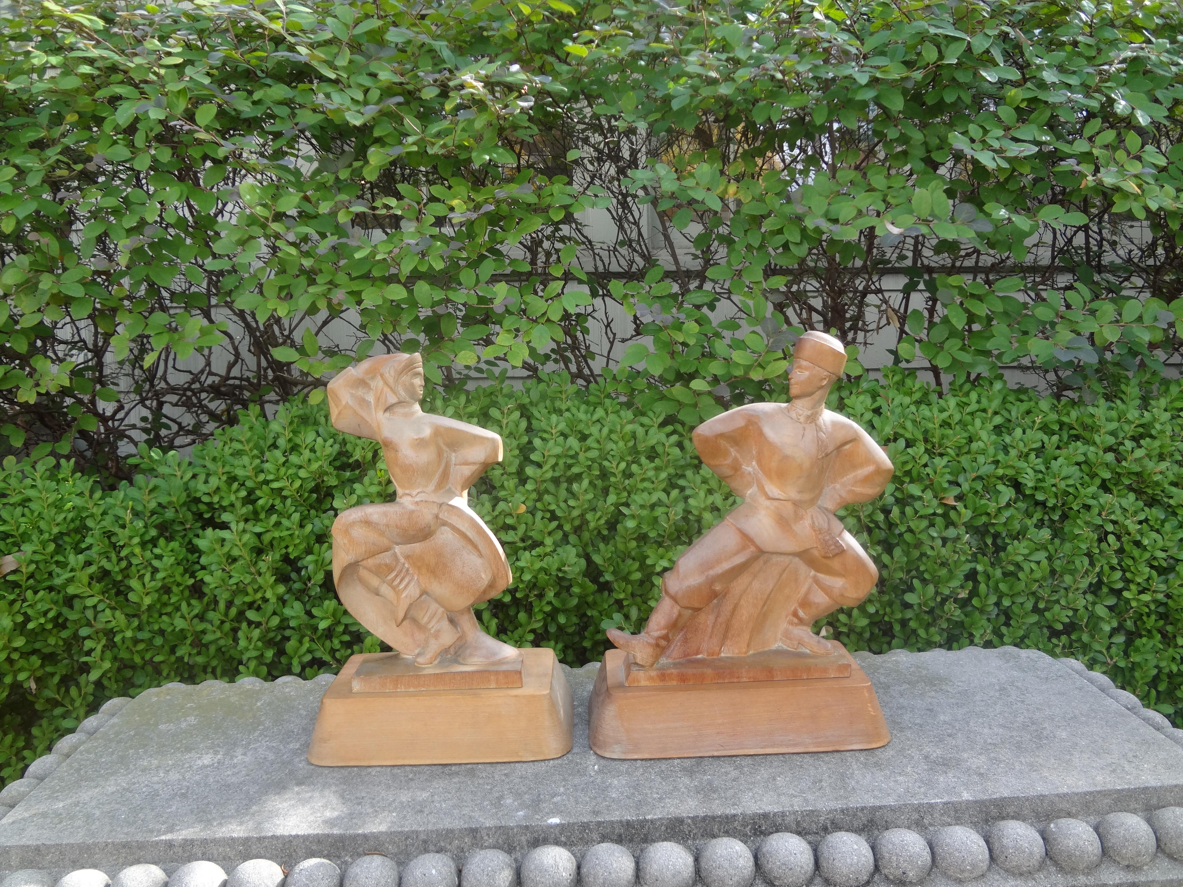 Mid-20th Century Pair of Heifetz Russian Dancer Lamp Bases For Sale