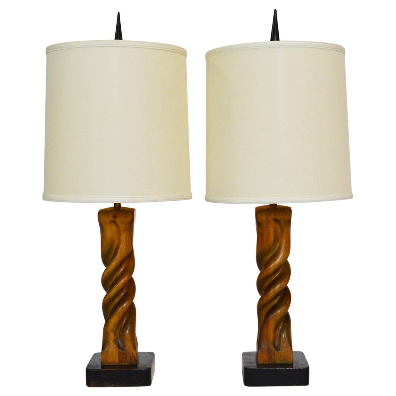 Pair of Heifetz Sculptural Table Lamps