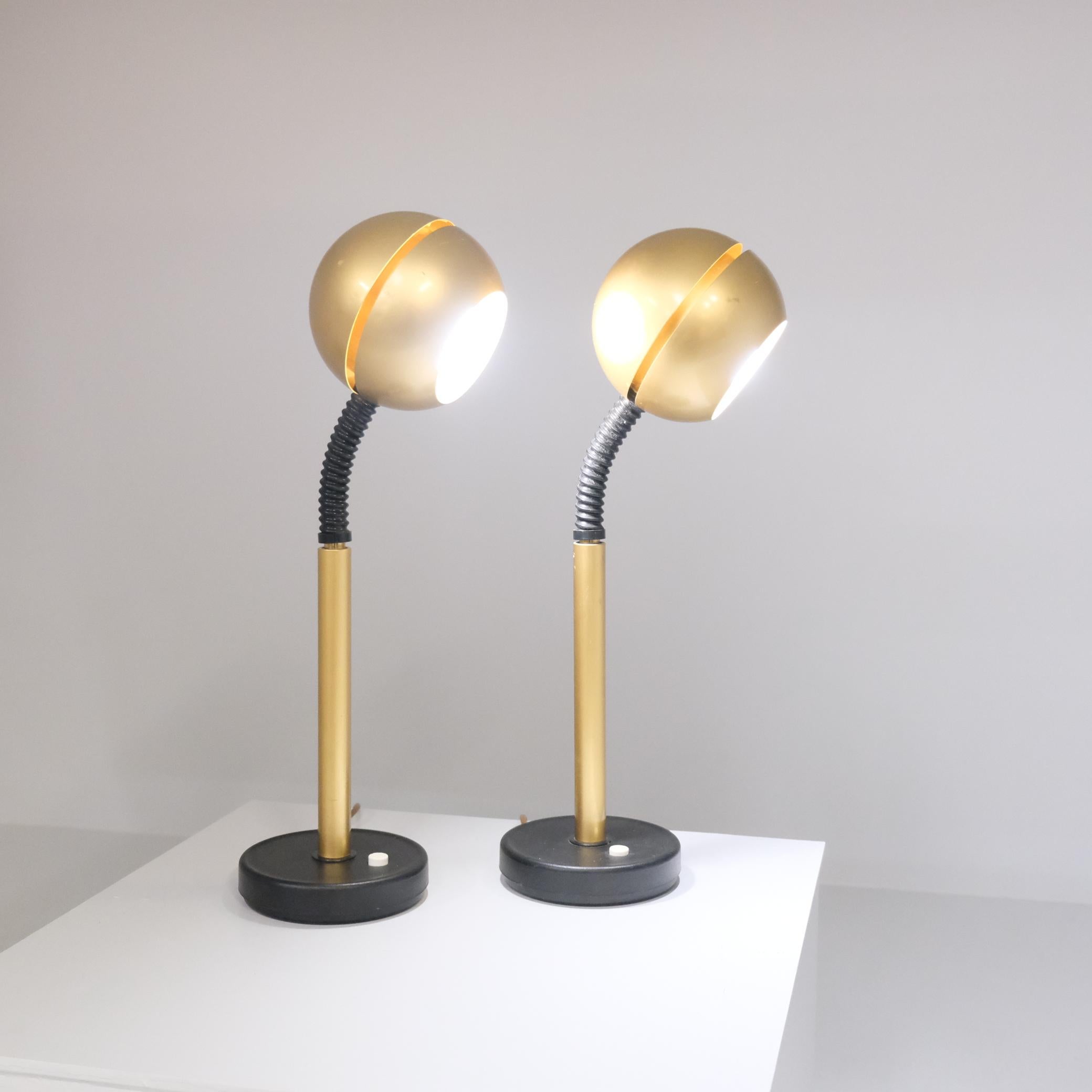 Paire de lampes de table Heikki Turunen Golden 