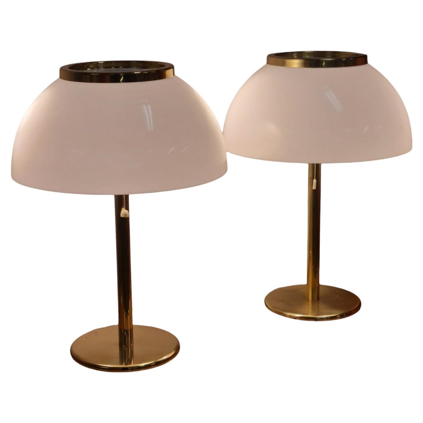 Pair of Heikki Turunen Senior Series Brass Table Lamps Model 940-147, Orno 1970s