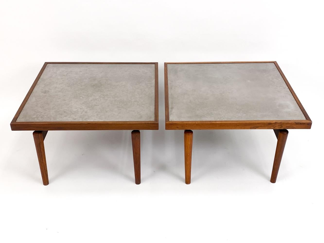 Pair of Heinz Lilienthal Rosewood & Metal Coffee Tables For Sale 3