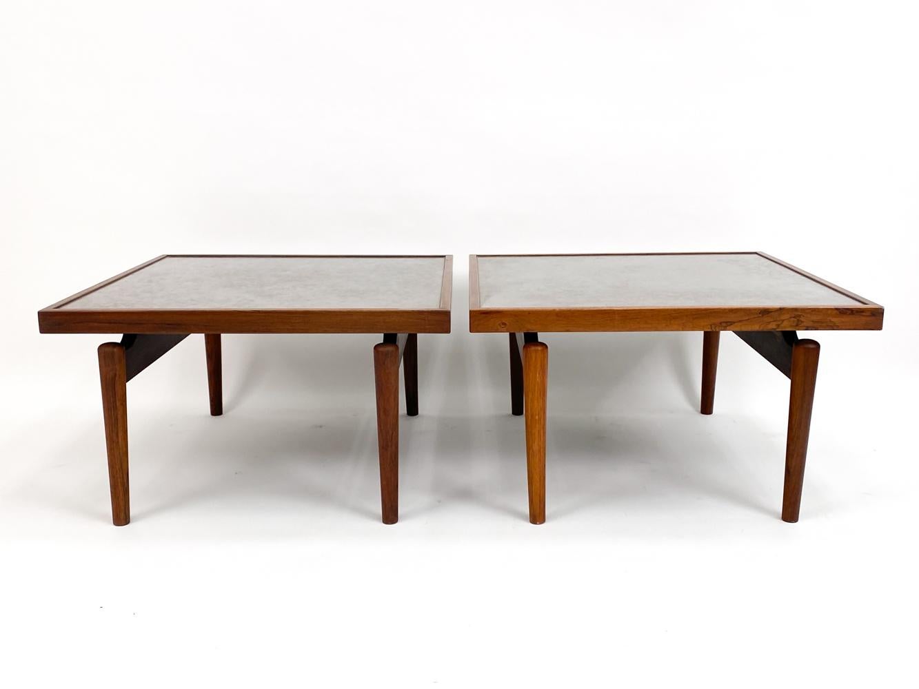 Pair of Heinz Lilienthal Rosewood & Metal Coffee Tables For Sale 4