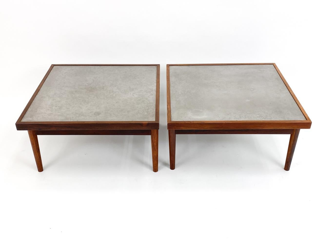 Pair of Heinz Lilienthal Rosewood & Metal Coffee Tables For Sale 5