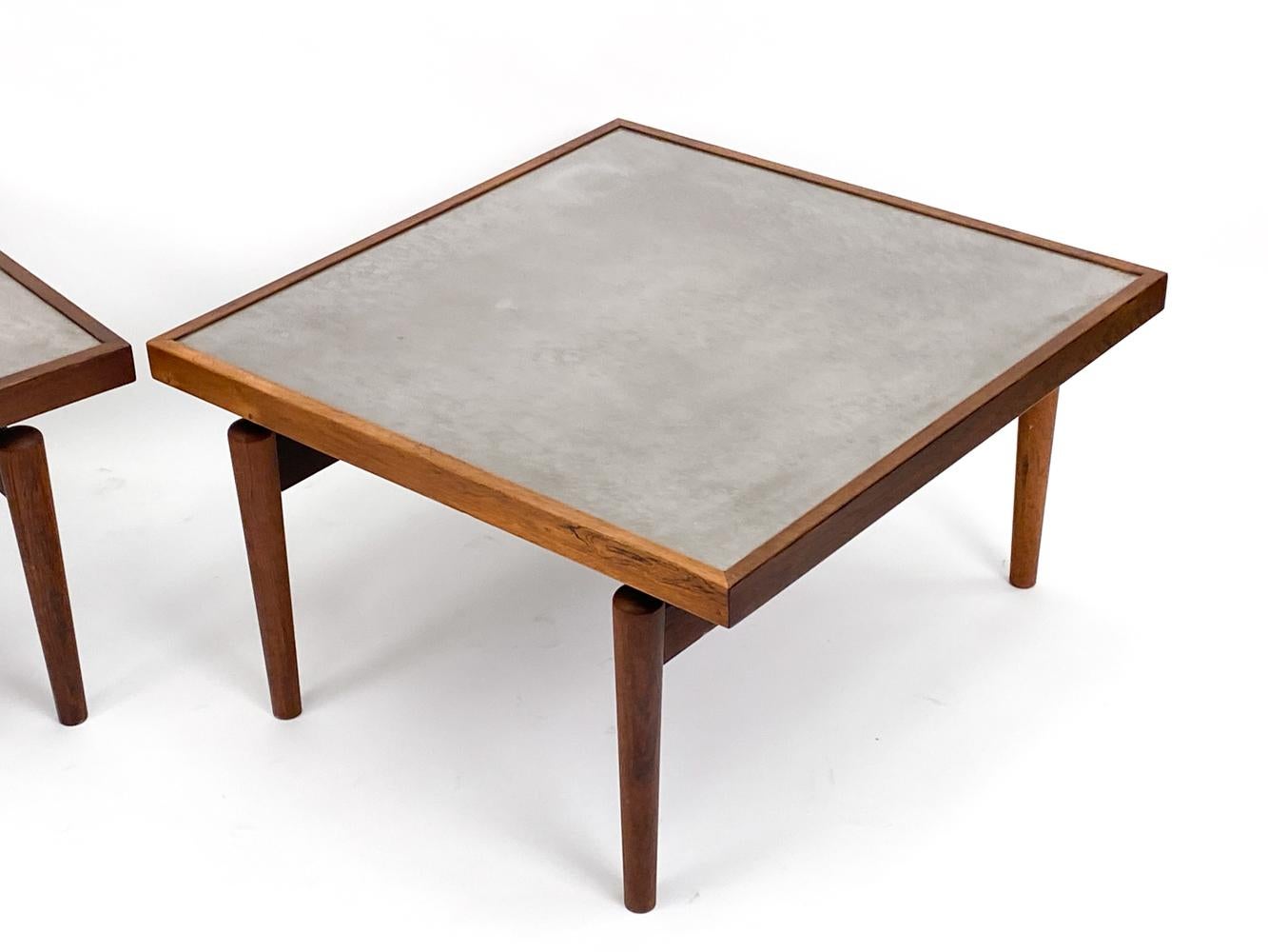 Mid-Century Modern Pair of Heinz Lilienthal Rosewood & Metal Coffee Tables For Sale