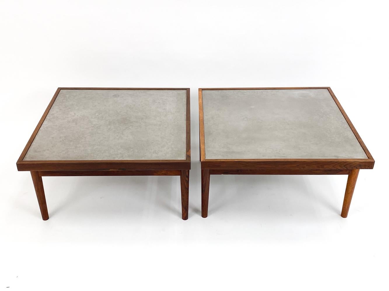 20th Century Pair of Heinz Lilienthal Rosewood & Metal Coffee Tables For Sale