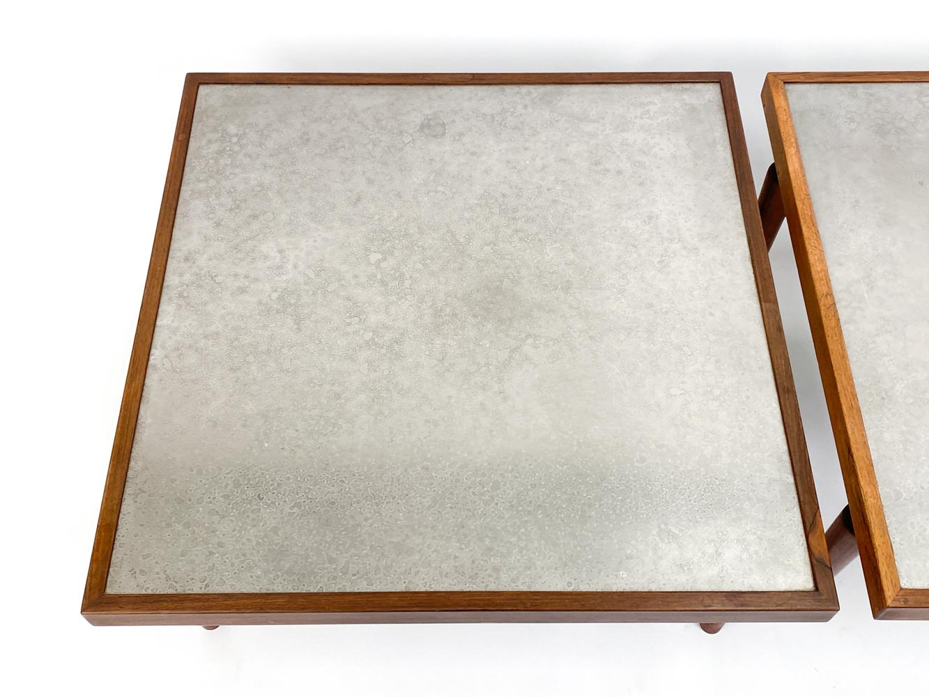 Pair of Heinz Lilienthal Rosewood & Metal Coffee Tables For Sale 1