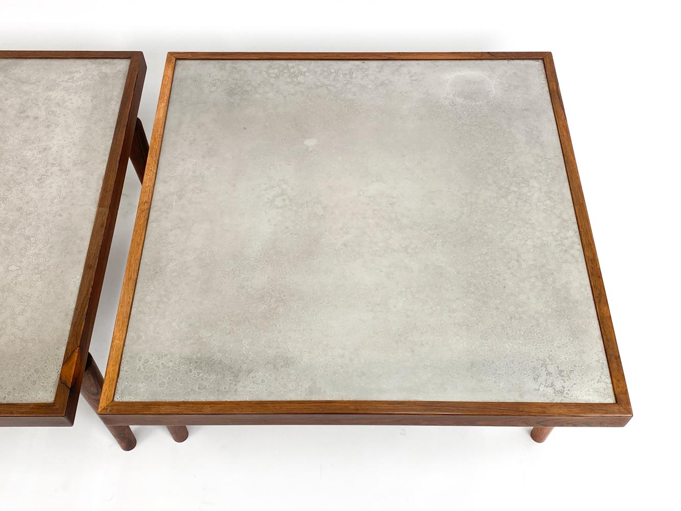 Pair of Heinz Lilienthal Rosewood & Metal Coffee Tables For Sale 2