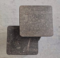 Pair of Heinz Lilienthal style Nesting Tables done in Fossil Stone, Germany 1980