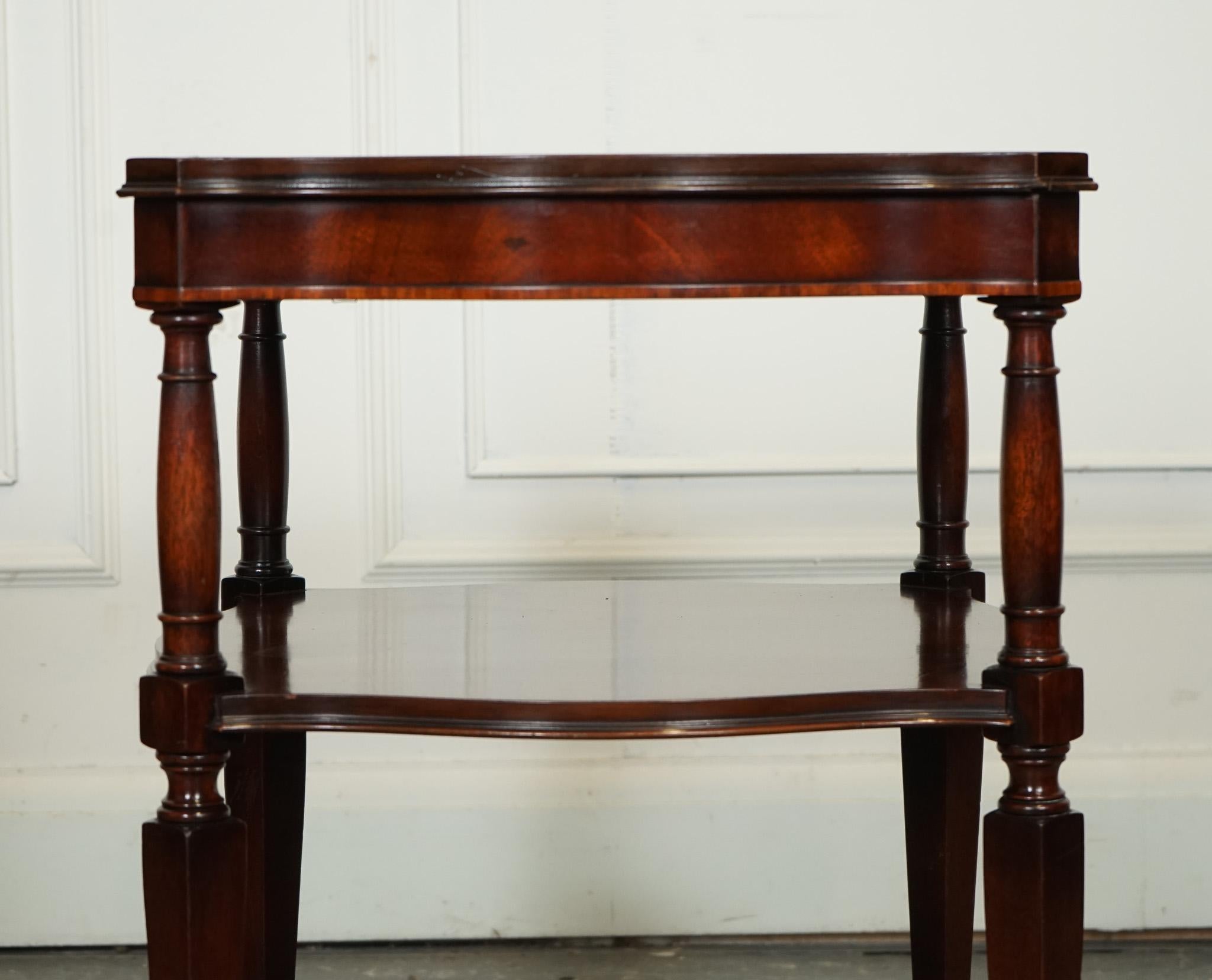 Leather PAIR OF HEIRLOOM WEIMAN HAND DYED LEATHER TOP SiDE TABLES ON CASTORS