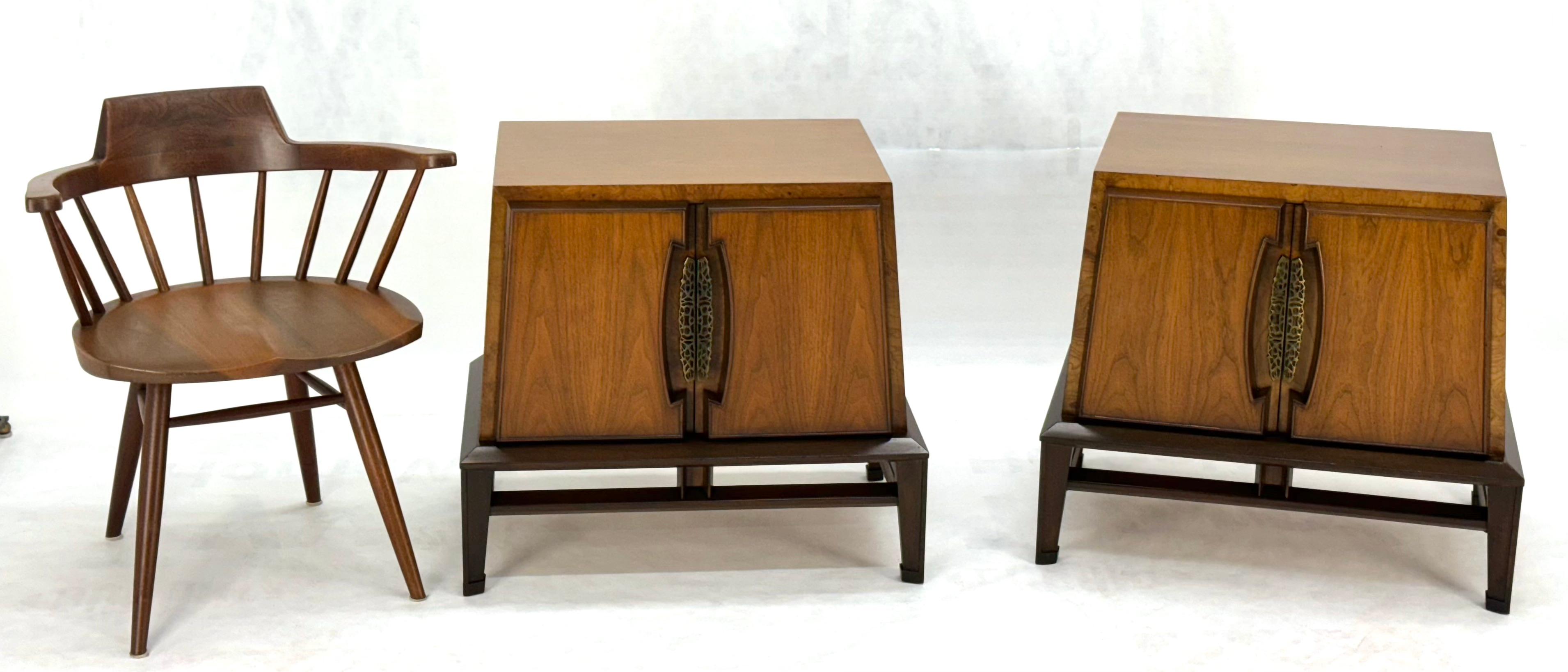 American Pair of Helen Hobey for Baker Trapezoid Shape Night Stands End Side Tables MINT!