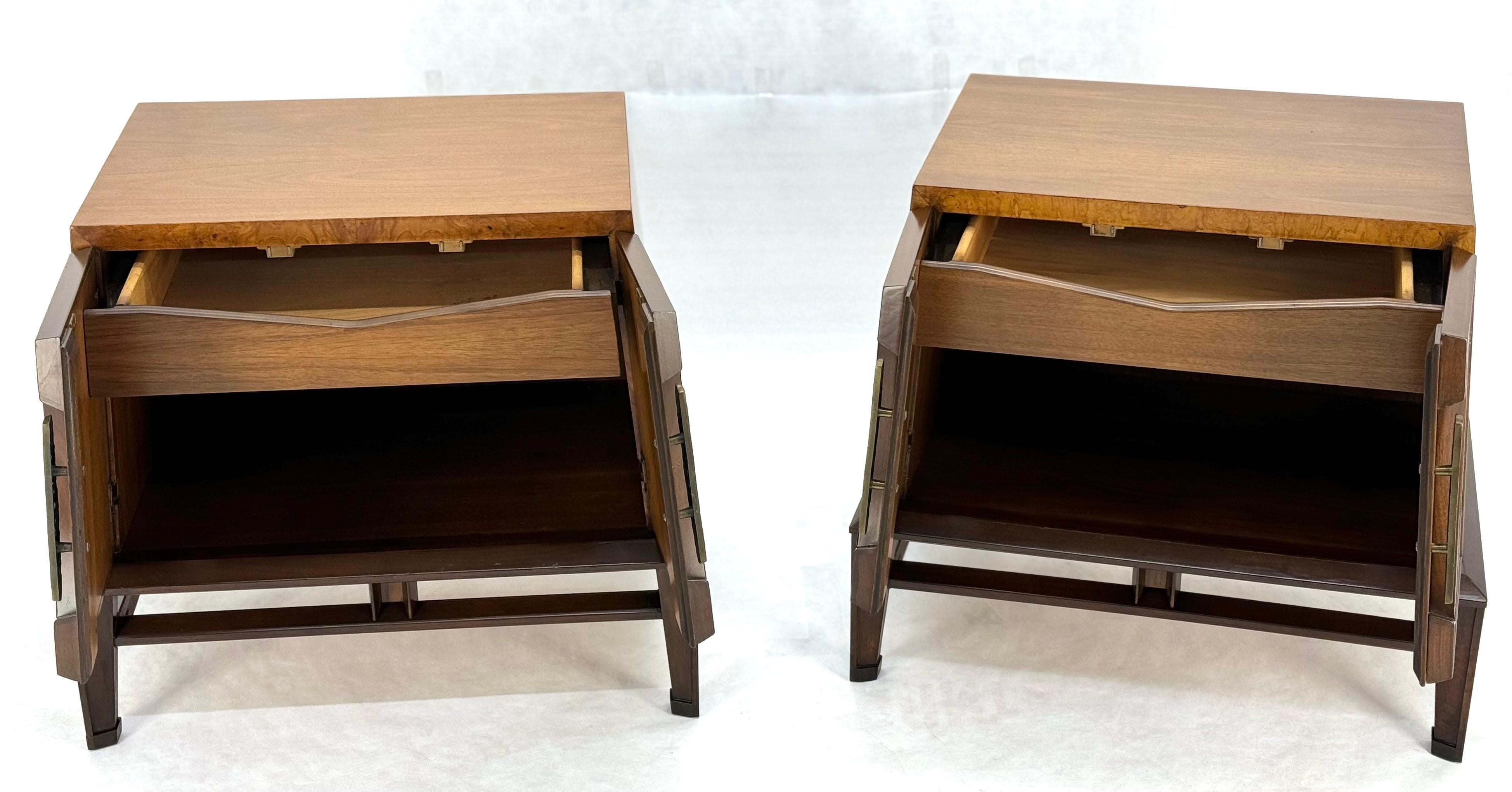 20th Century Pair of Helen Hobey for Baker Trapezoid Shape Night Stands End Side Tables MINT!