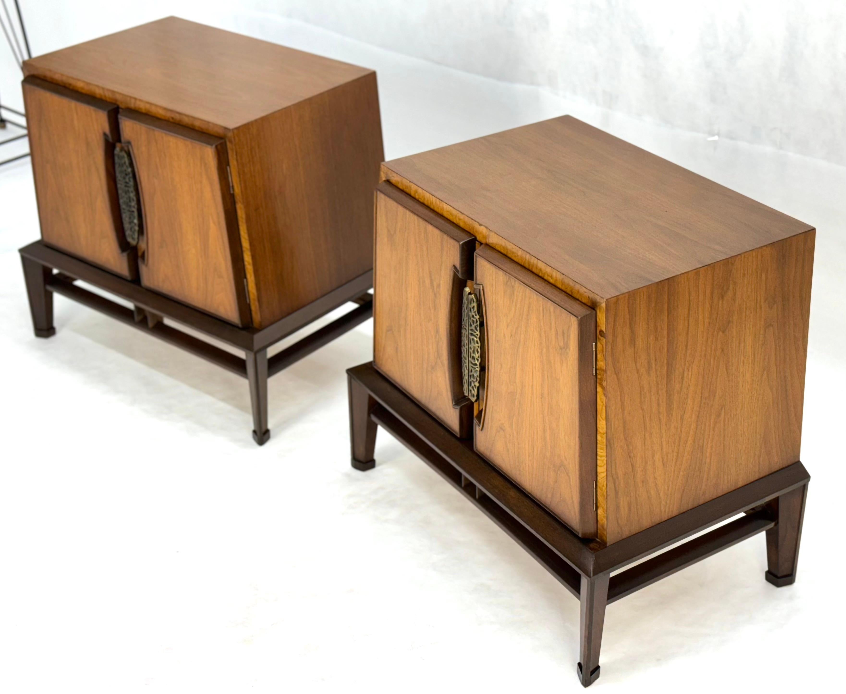 Pair of Helen Hobey for Baker Trapezoid Shape Night Stands End Side Tables MINT! 1
