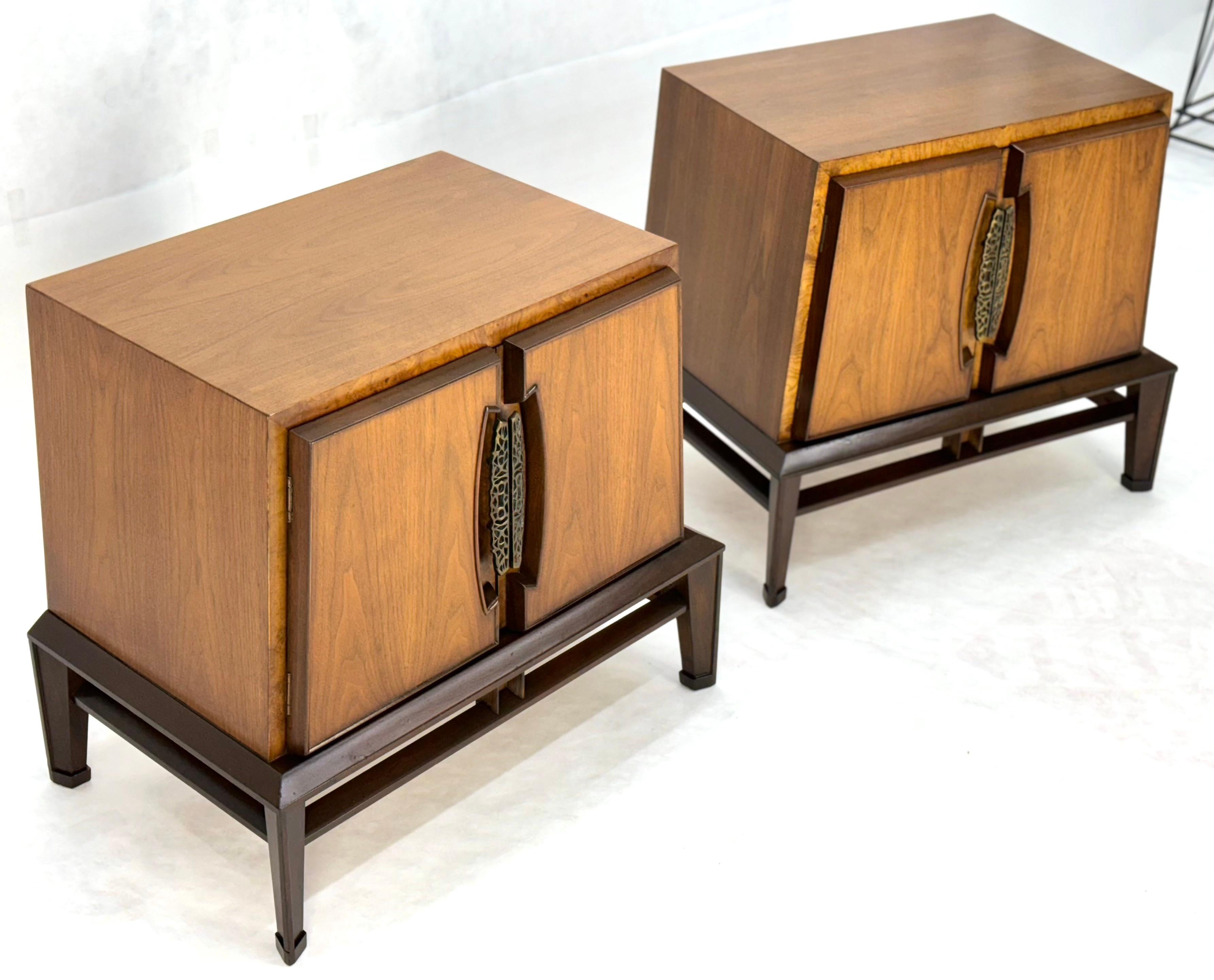 Pair of Helen Hobey for Baker Trapezoid Shape Night Stands End Side Tables MINT! 2