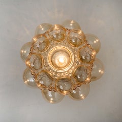 Pair of Helena Tynell Amber Bubble Flush Mounts or Wall Sconces, 1960s