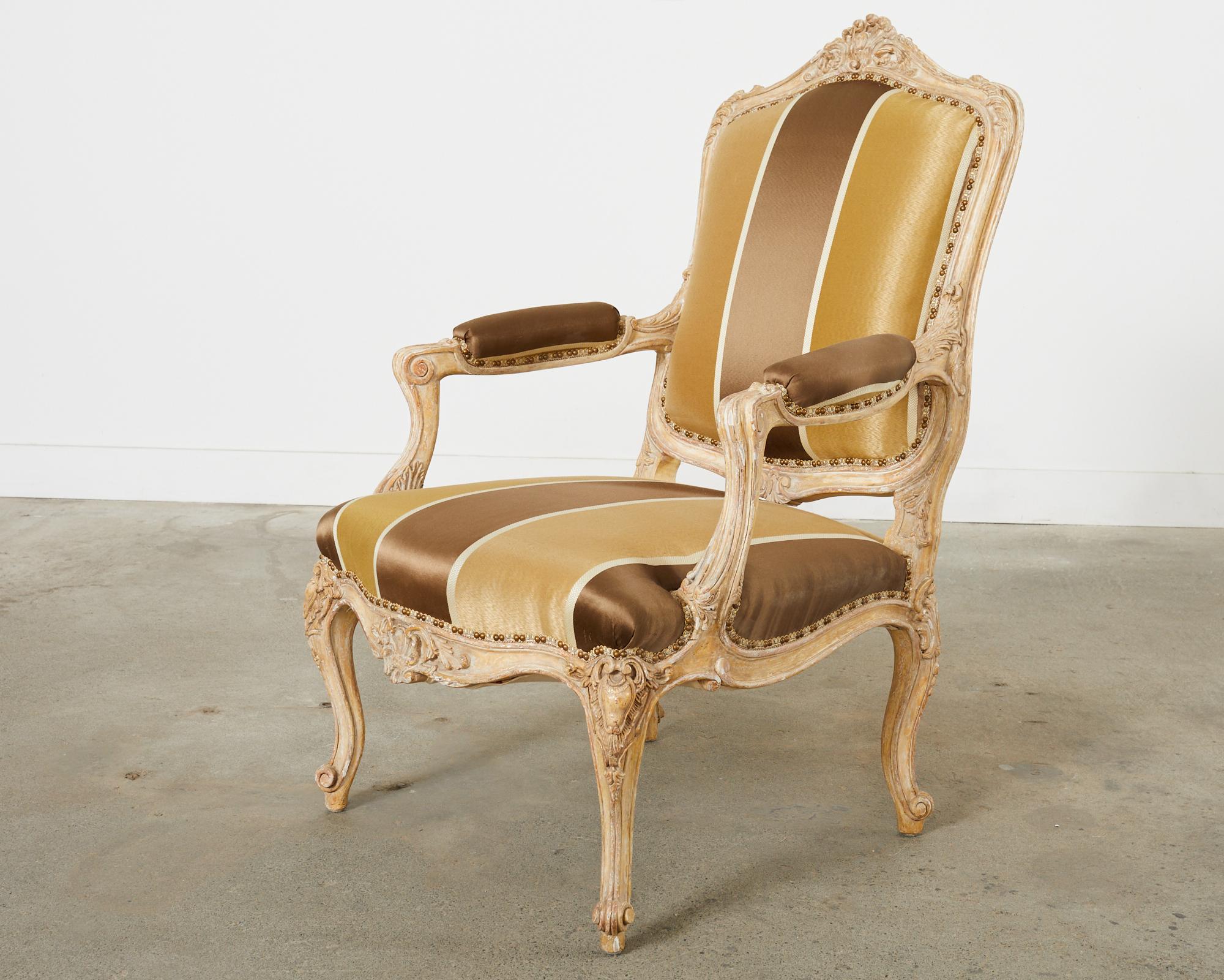 Pair of Hendrix Allardyce French Baroque Style Fauteuil Armchairs For Sale 9