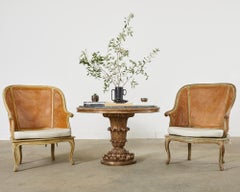 Pair of Hendrix Allardyce Key West Caned Bergère Armchairs