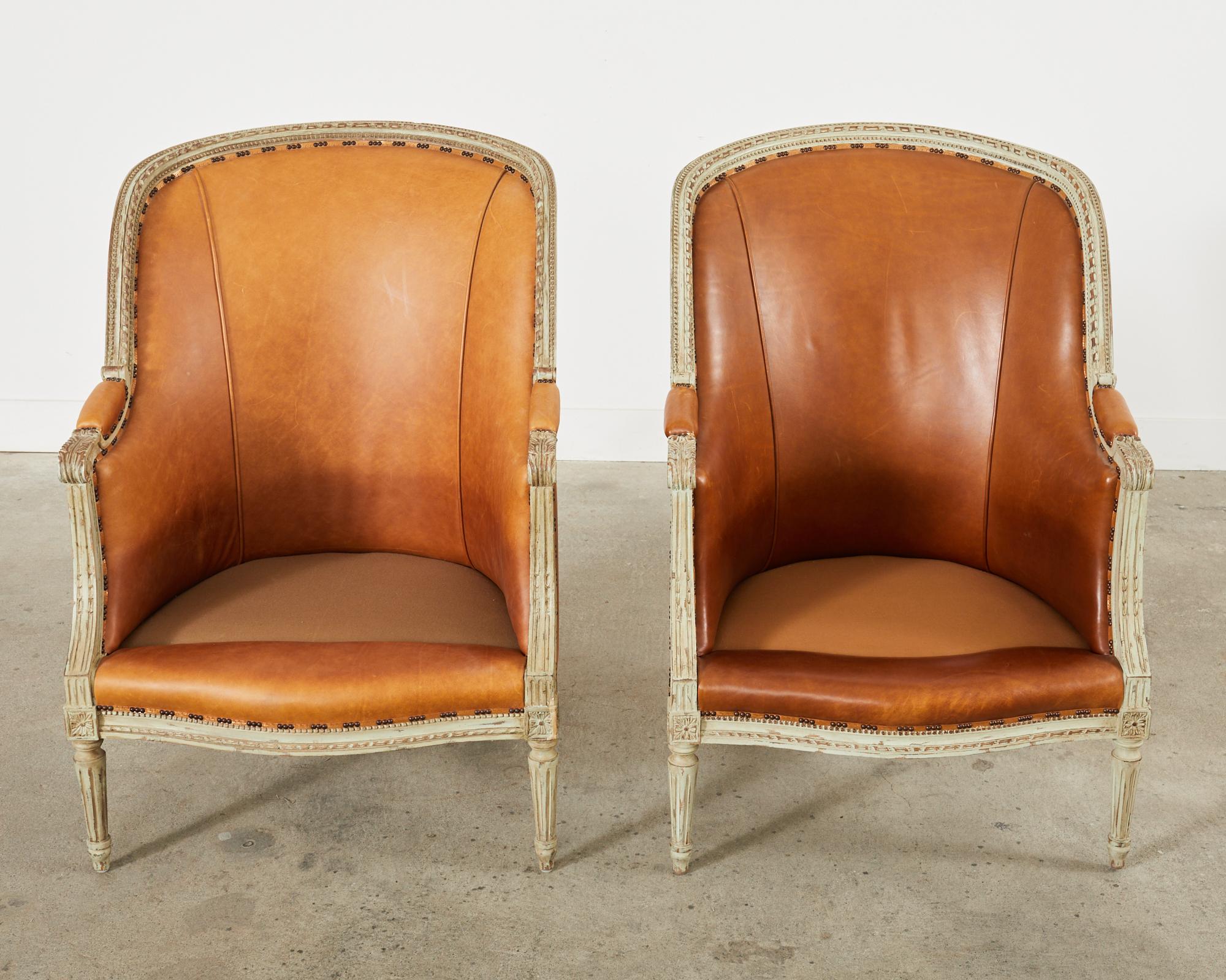 Pair of Hendrix Allardyce Louis XVI Style Bergere Armchairs  For Sale 8