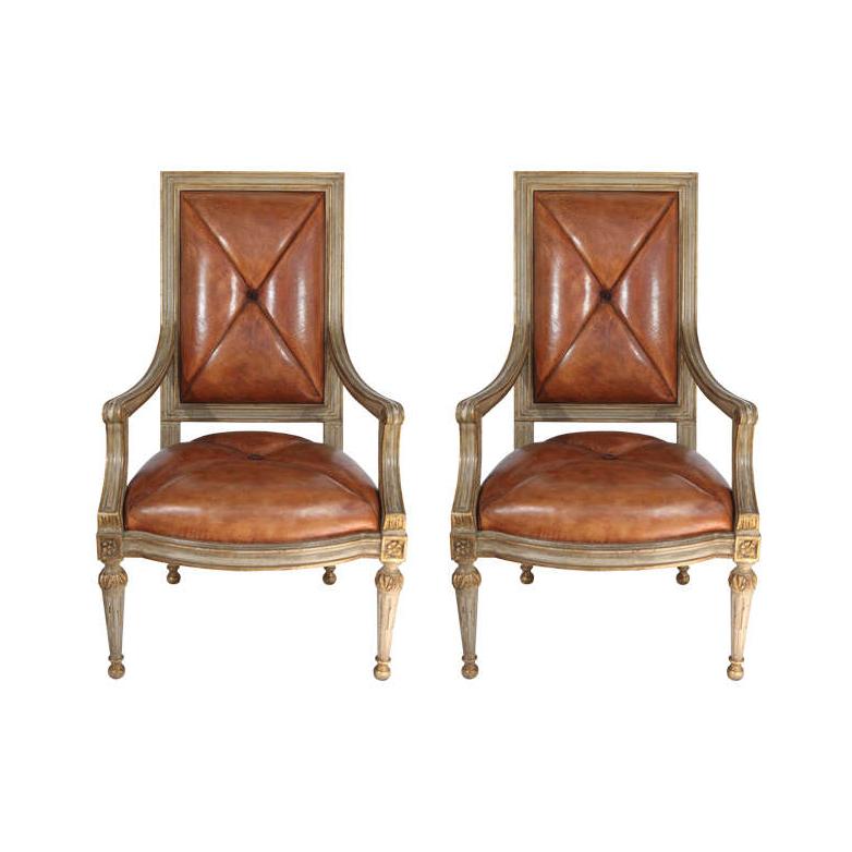 Pair of Hendrix or Allardyce Reproduction Armchairs For Sale