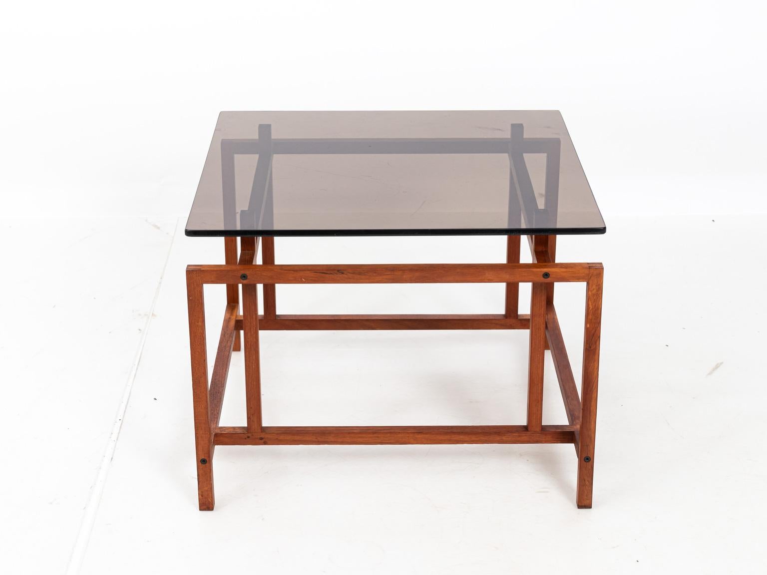 Glass Pair of Henning Horgaard Rosewood End Tables by Komfort Mobler