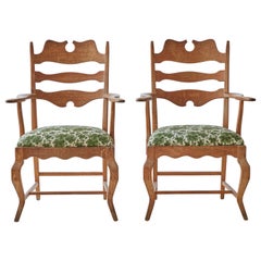 Vintage Pair of Henning Kjærnulf “Razor blade” Armchairs