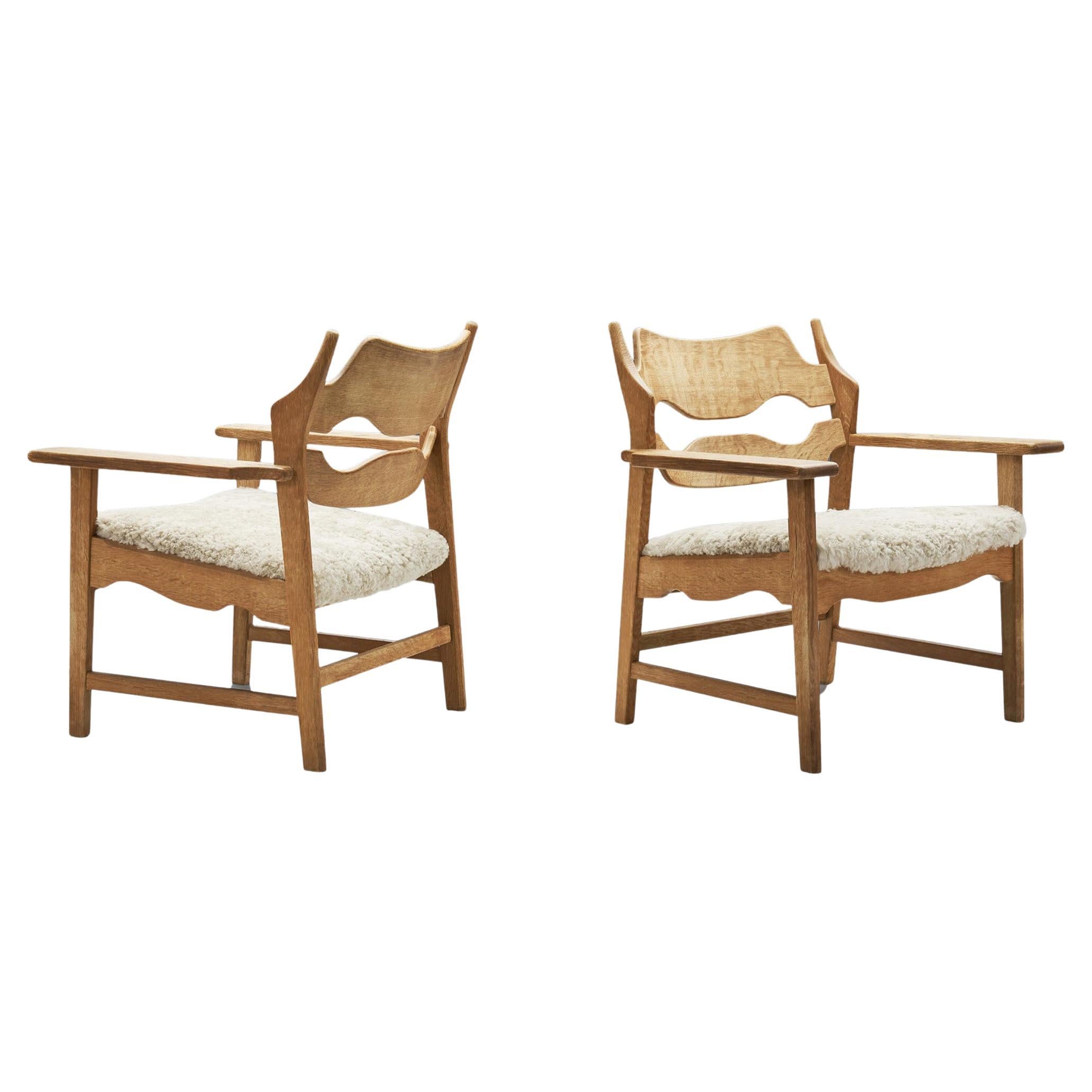 Pair of Henning Kjærnulf "Razorblade" Armchairs, Denmark 1960s