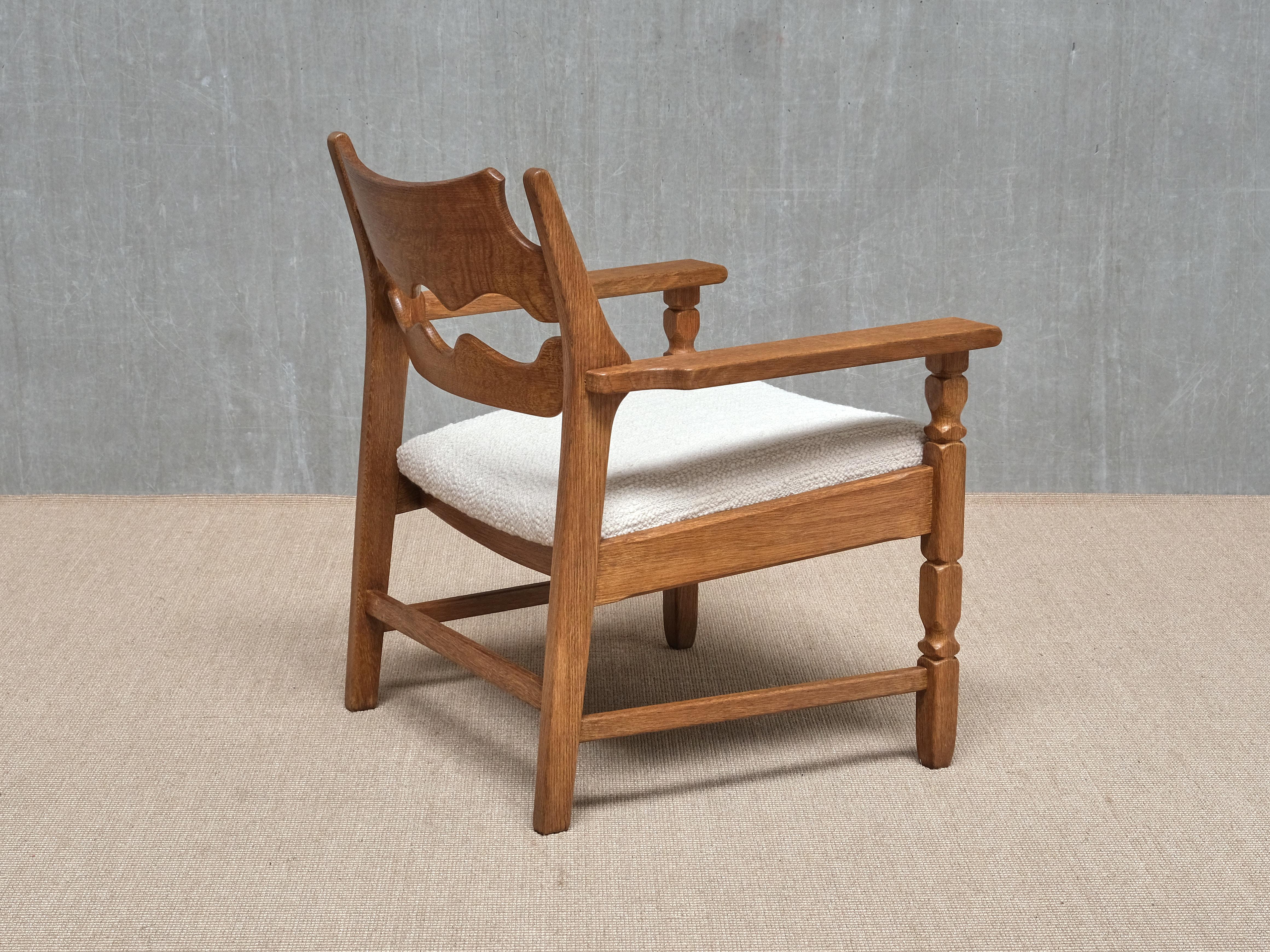 Pair Of Henning Kjærnulf 'Razorblade' Armchairs in Oak, EG Møbler, Denmark 1960s en venta 4