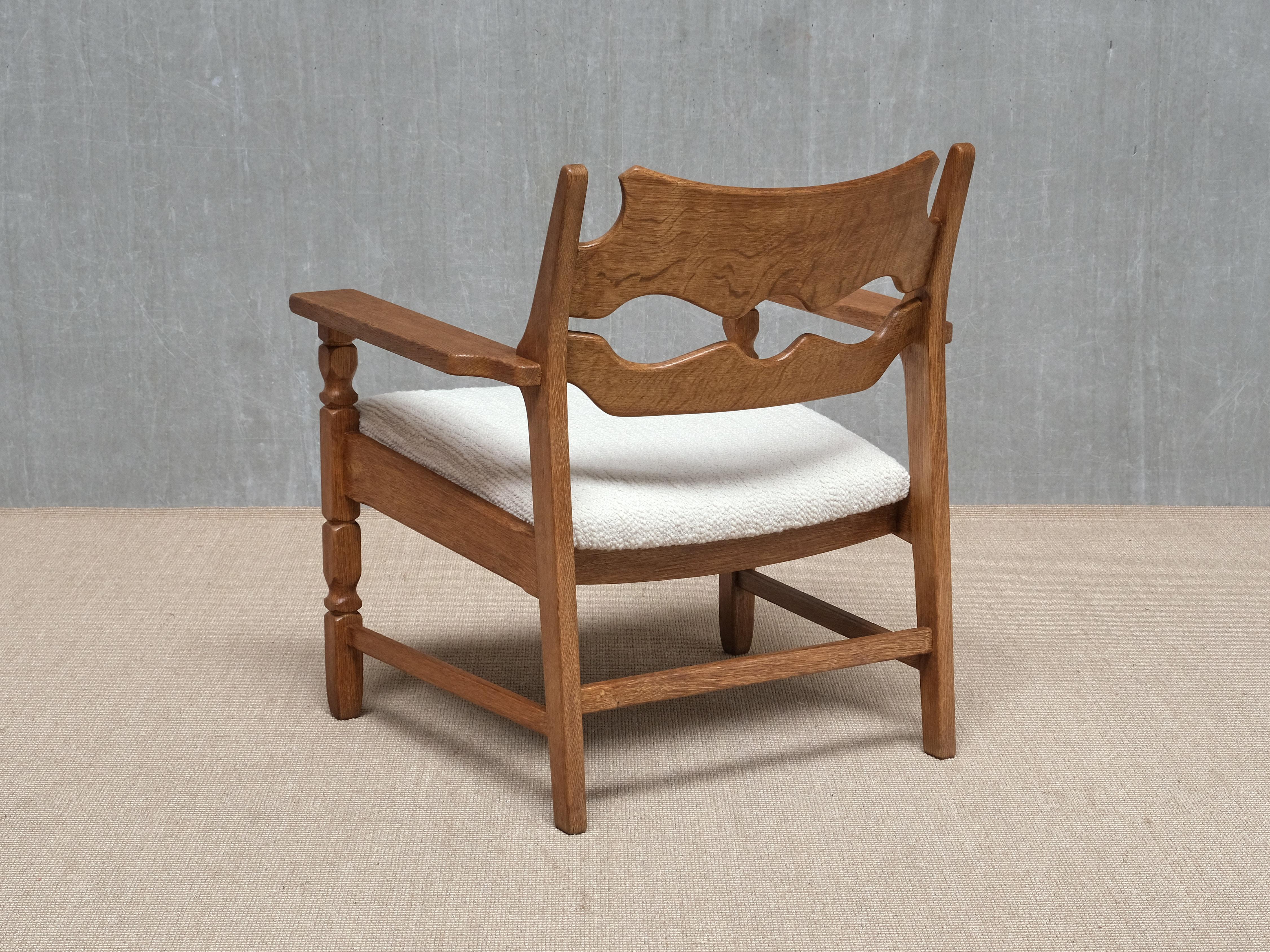 Pair Of Henning Kjærnulf 'Razorblade' Armchairs in Oak, EG Møbler, Denmark 1960s en venta 5