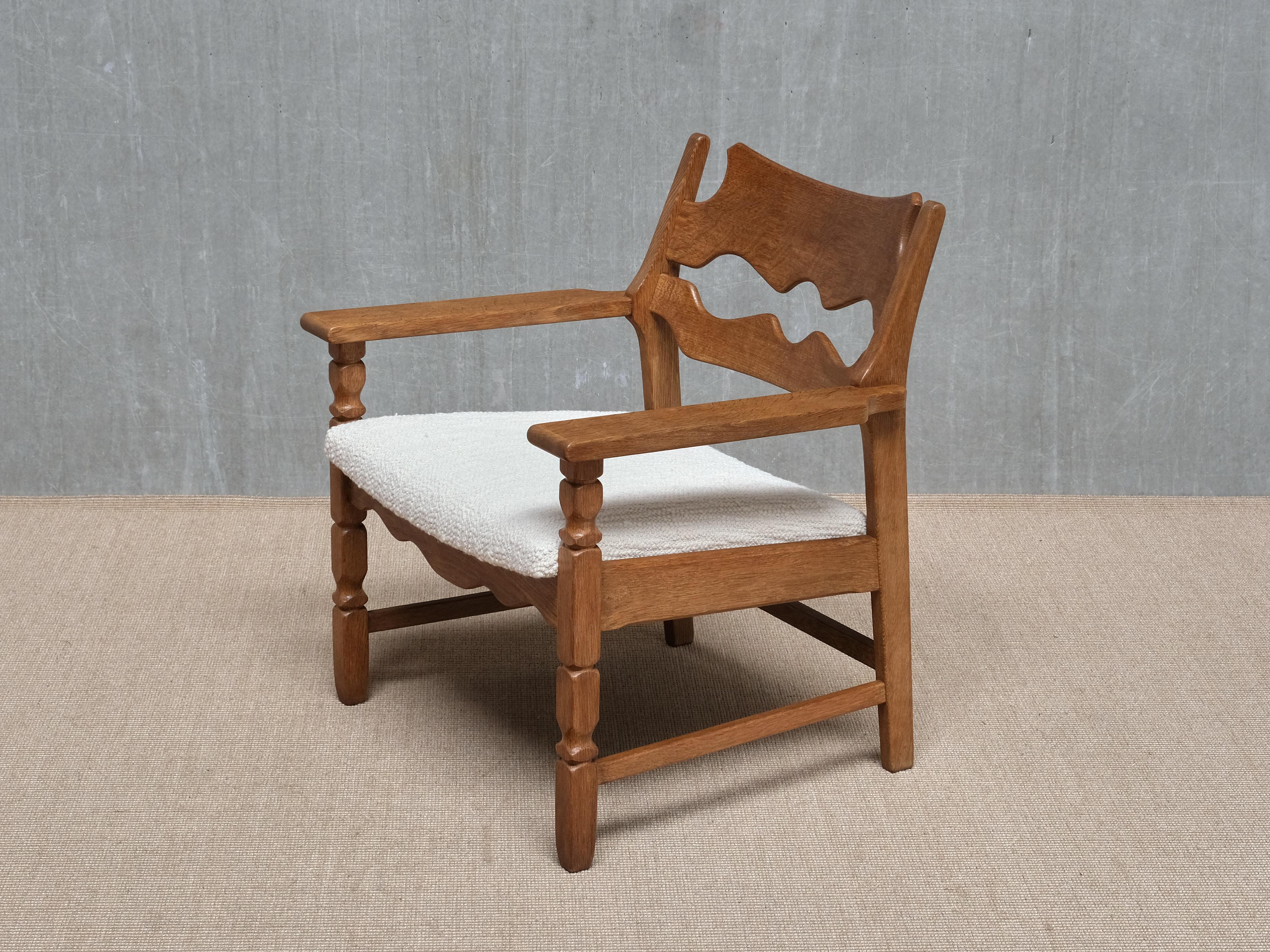 Pair Of Henning Kjærnulf 'Razorblade' Armchairs in Oak, EG Møbler, Denmark 1960s en venta 6
