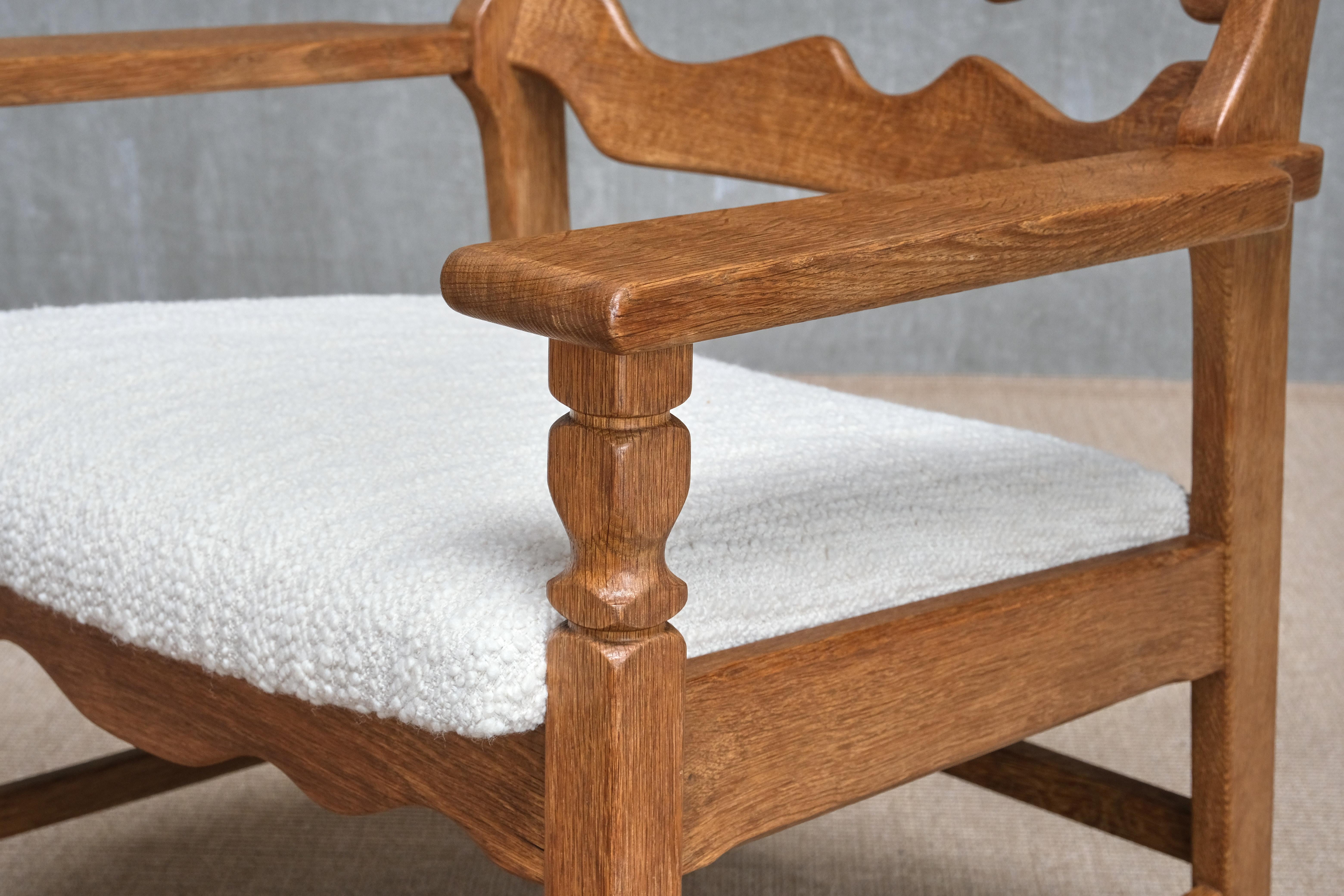 Pair Of Henning Kjærnulf 'Razorblade' Armchairs in Oak, EG Møbler, Denmark 1960s en venta 7
