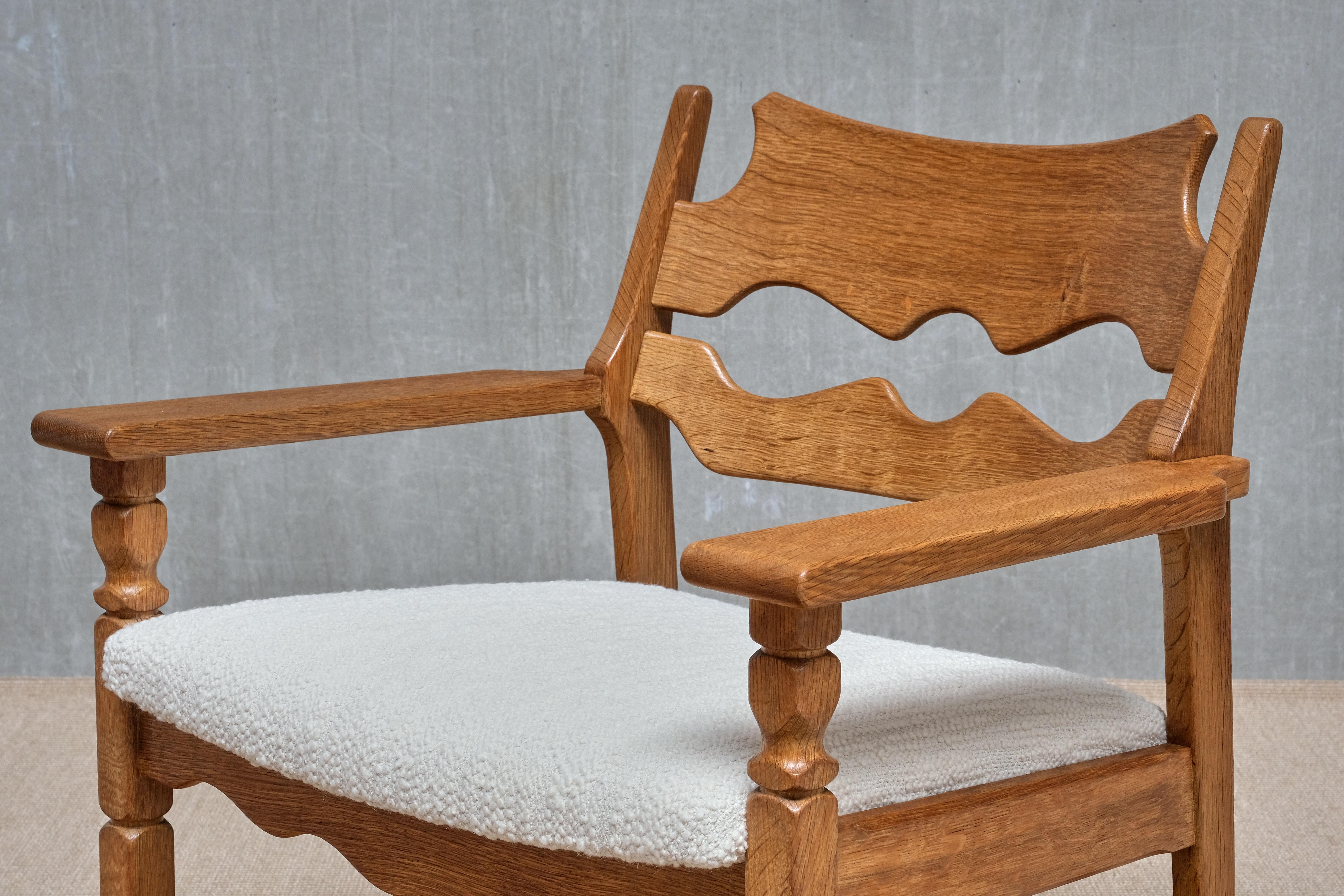 Pair Of Henning Kjærnulf 'Razorblade' Armchairs in Oak, EG Møbler, Denmark 1960s en venta 10