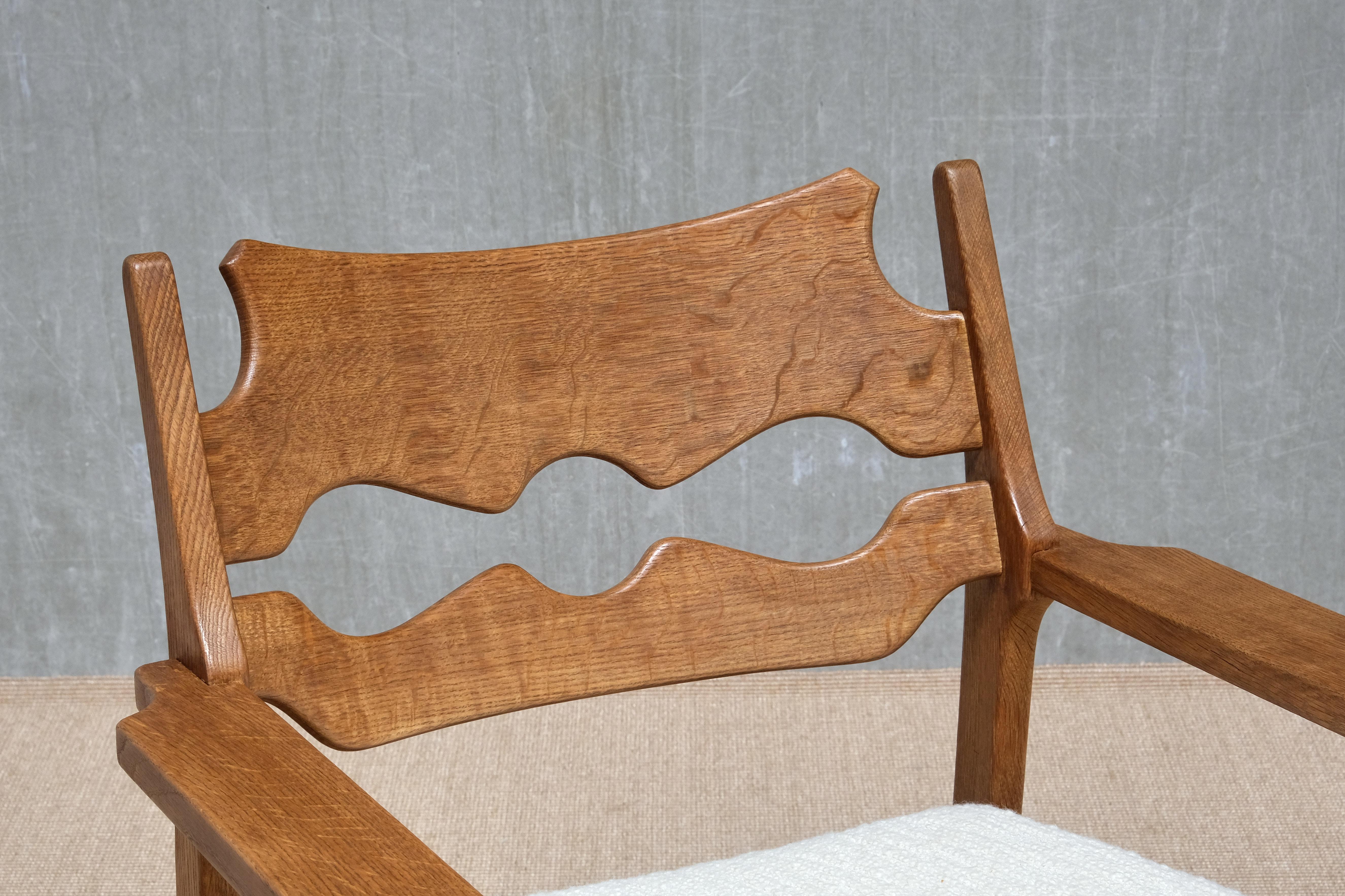 Pair Of Henning Kjærnulf 'Razorblade' Armchairs in Oak, EG Møbler, Denmark 1960s Tela en venta