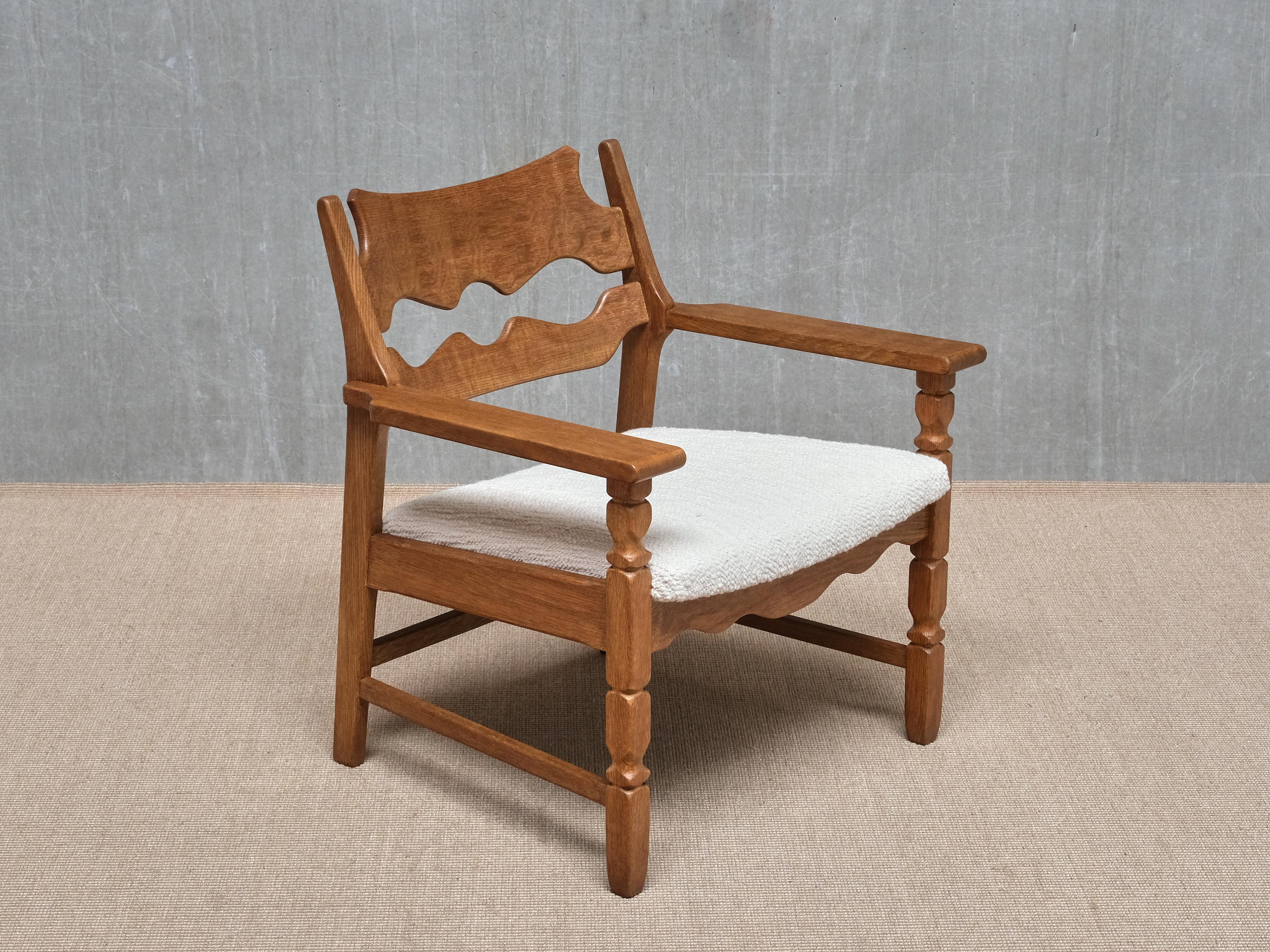 Pair Of Henning Kjærnulf 'Razorblade' Armchairs in Oak, EG Møbler, Denmark 1960s en venta 2