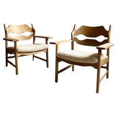 Pair of Henning Kjærnulf Razorblade Lounge Chair, Denmark 1960s 